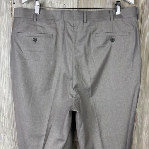 BRAGGI BY LOUIS RAPHAEL Mens Light Grey Dress Pants 40x32 Flat Front Classic Fit - Picture 5 of 15